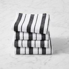 Williams-Sonoma Classic Stripe Cotton Dishcloths Set of 4 (Jet Black) picture