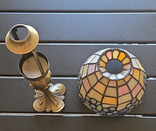 Vintage PartyLite Hydrangea Stained Glass Tealight Lamp P7790 Retired Tiffany picture