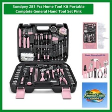 281 Pcs Home Tool Kit Portable Complete General Hand Tool Set Pink picture