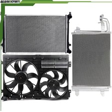 For 2009-2010 Volkswagen Jetta 2.5L Radiator & Condenser & Cooling Fan Kit picture