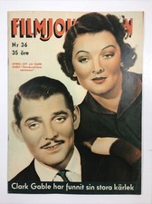FilmJournalen Magazine in Swedish August 30 1936 Myrna Loy Clark Gable Movie picture