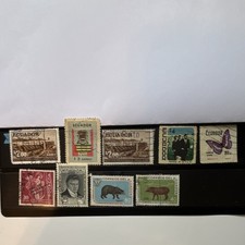 Ecuador Used Postage Stamps Lot Animals/Butterflies Handstamped S/2.00-$4 picture