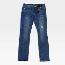 Bebe Heartbreaker Skinny Jeans Rhinestone Studded Distressed Medium Wash Size 30 picture