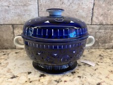 VTG NEW Arabia Finland VALENCIA Tureen 1960 Ulla Procope Cobalt BlueWhite 8 5/8