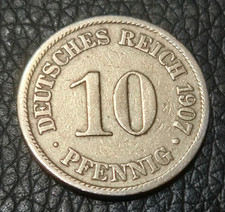 1907 Germany 10 Pfennig Coin picture