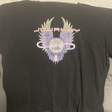 Vintage Journey Winged Globe Logo Black Graphic T-Shirt Retro Tee picture