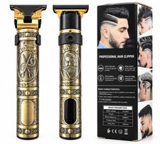 Professional T-Blade Cordless Hair Trimmer USB Rechargeable Vintage Metal picture