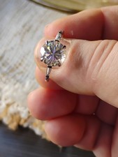 Gorgeous JTV 4.9ctw Strontium Titanate White Zircon Rhodium/Sterling Ring Sz 10 picture