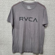 RVCA Vintage Dye Slim Fit T-Shirt Mens Medium Gray Short Sleeve Logo Tee picture