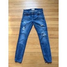 NWT Current/Elliott The Stiletto Skinny Jeans - Distressed Blue - Size 25 picture