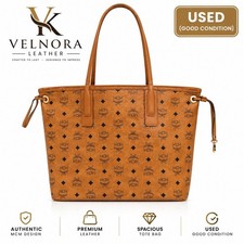 MCM Cognac Visetos Tote Bag – Brown Monogram Leather – Pre-Owned  picture