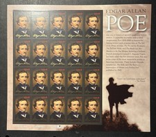 USPS 2008 Edgar Allan Sheet Of 20 MNH picture