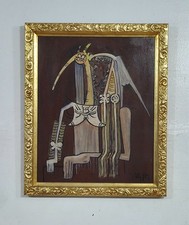 AMAZING WILFREDO LAM OIL ON CANVAS CIRCA 1968 WITH FRAME IN GOOD CONDITION picture