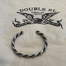 RRL Ralph Lauren Braided Sterling Silver Cuff Bracelet Size Large  picture