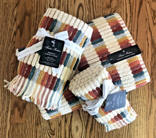 Brooks Brothers 6 Pc BATH Towel Hand & Fingertip SET Fall Colors Turkish Cotton picture