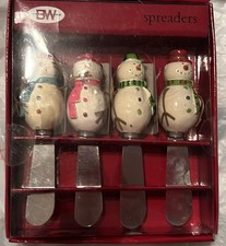 Boston Warehouse cheese spreaders, Set of 4 in original packaging Snowmen picture