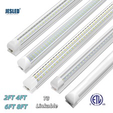 T8 LED Tube Light Linkable 2FT 4FT 6FT 8FT Integrated LED Shop Light Fixture ETL picture