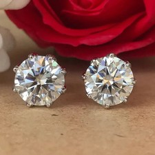 RARE 12.00 Ct Certified Round Diamond Earrings-Great luster-Free Tariffs. picture