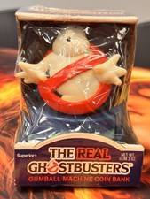 Vintage 1986 The Real Ghostbusters NOS Gumball Machine And Coin Bank Sealed picture