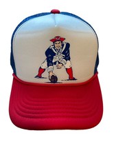 Vintage New England Patriots Blue Snapback Hat Red UV picture