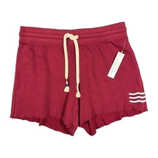Sol Angeles Womens Essential Sweatshorts Burgundy Red Wave Logo Size M NEW NWT picture