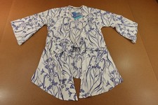 Coolibar Womens Small White Purple Sun Protection Ocean Drive Tie Front Top NWT picture
