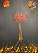 Abstract Tree Painting - Nature Art Theme, Abstract Style Tree Subject picture