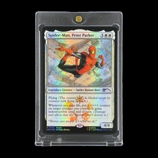 SPIDER-MAN PETER PARKER BLACK RAINBOW FOIL HOLO CARD 2025 Magic MTG - Marvel picture
