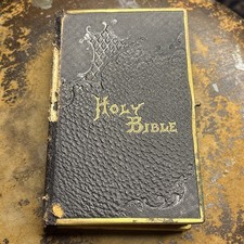 Antique HOLY BIBLE Oxford University Printed 1890s Brass Edge Pocket Old New HTF picture