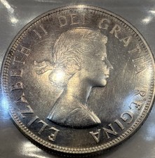 Canada 1957 50C Silver Coin KM#53 .800 Fine, ICCS PL66 Prooflike picture