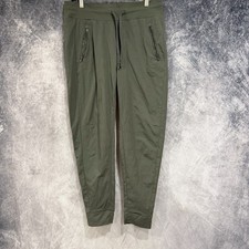 Athleta Women 10 Olive Green Trekkie North Jogger Pants Zip Pockets Stretch picture