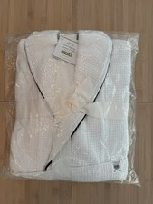 Pottery Barn Hotel Piped Trim Robe Tailored Comfortable Small White #9127 picture