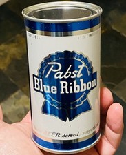Pabst Blue Ribbon STUNNER Flat Top Beer Can Vintage Antique Milwaukee Wisconsin picture