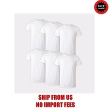 Hanes Men's Value Pack White Crew T-Shirt Undershirts, 6 Pack, Size:M picture