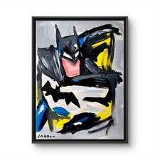 Aleph Original Art 9x12 Batman Neo Expressionist Canvas Painting Fine Art picture