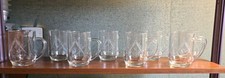 Vintage 1979 Masonic Glass Beer Mugs COMPLETE SET OF 8 Made in France 5979 picture
