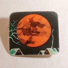 Vtg Lenticular Flicker Scenes Hong Kong Vari-Vue Cracker Jack Halloween Witch picture