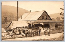 L M Mann's Mill Milton Plantation ME RPPC Postcard Maine sawmill logging 1911 picture