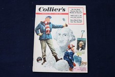 1953 FEBRUARY 21 COLLIER'S MAGAZINE - GEORGE WASHINGTON SNOWMAN COVER - E 34469 picture