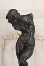 Eve Auguste Rodin Bronze Female Sculpture Marble Decor Patina Vintage Art Large picture