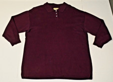 Vintage  80s Eddie Bauer Sweater Womens Petite L Burgundy Cotton Made USA picture