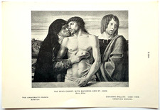 c1920-30s Dead Christ Madonna & St John Half Tone Print Giovanni Bellini Milan picture