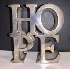 Vintage Robert Indiana HOPE Metal Pop Art Sculpture Paperweight picture