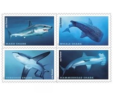 2017 Mint US Sharks Pane of 20 Forever Stamps Scott# 5227a (MNH) - 100 PCS TOTAL picture