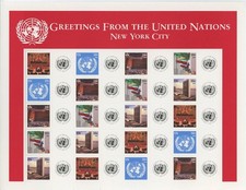 UN 2006 PERSONALIZED GREETINGS FROM THE UN SHEET SCOTT 898 - 902a MNH (S-10) picture