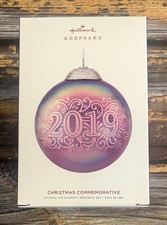 2019 Hallmark Christmas Commemorative Glass Ball Ornament w/Box 7th in Series picture