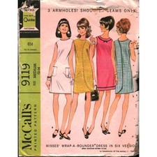 Vintage 1967 McCalls 9119 Wrap Dress Sewing Pattern Size Medium 12-14 Quickie picture