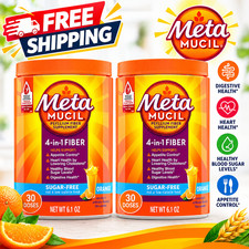 Metamucil 4-in-1 Fiber Sugar-Free Supplement (Orange) 6.1 OZ (2 Pack) picture