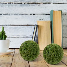 MyGift Set of 2 Lifelike 4 Inch Green Boxwood Ball Topiary Artificial Foliage picture