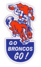 Denver Broncos Retro Patch – Vintage Logo Woven Iron-On Sew-On NFL Badge picture